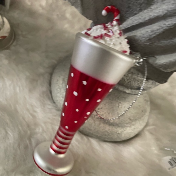 Holiday Lane Holiday Peppermint Twist Glass Candy Cane Milkshake